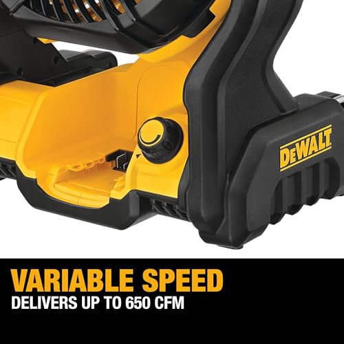 DEWALT 20V MAX Cordless Jobsite Fan, Variable Speed 650 CFM, Tool Only
