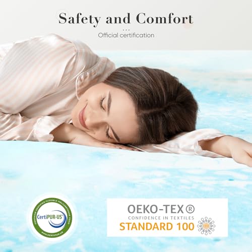 DUMOS 3-Inch Cooling Gel Memory Foam Mattress Topper - King Size