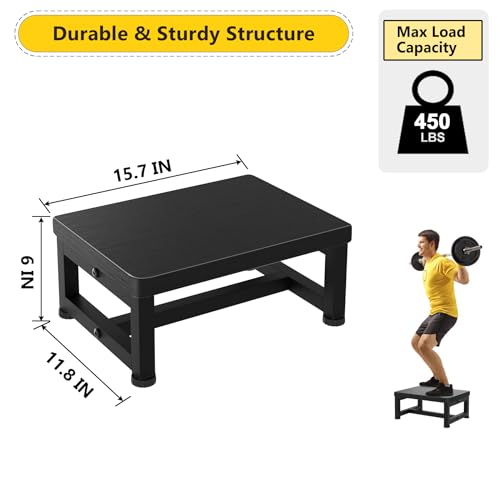Heavy-Duty Wooden Step Stool for High Beds - 450lb Capacity Anti-Slip Stool