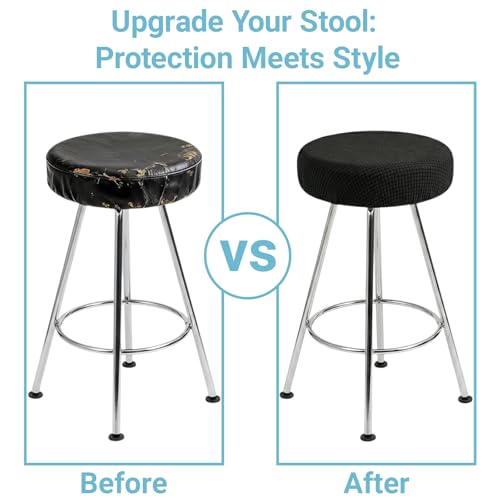 Round Bar Stool Covers - 2 Pack, Elastic Polyester, 11-14 Inch