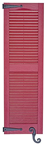 Perfect Shutters Black Decorative Hinges & S-Holdback Hooks for Exterior Shutters