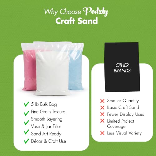 White Fine Grain Craft Sand - 5 lb Bulk Decorative Sand for Vases & DIY