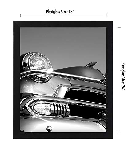 18x24 Black Poster Frame - Engineered Wood Picture Frame for Wall Display