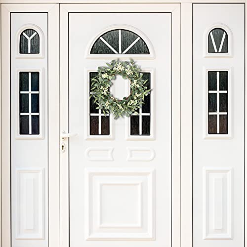 20-Inch Eucalyptus Wreath for Front Door, Rustic Farmhouse Greenery Decor