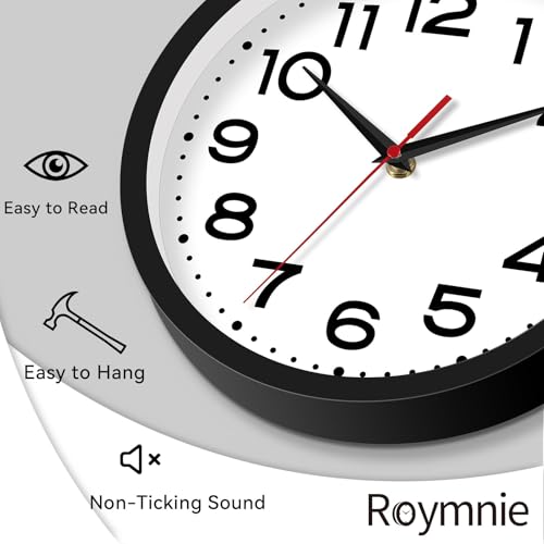 8 Inch Small Wall Clock - Silent Non-Ticking Battery Operated Analog