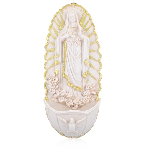 Guadalupe Resin Holy Water Font for Wall Hanging Home Decor