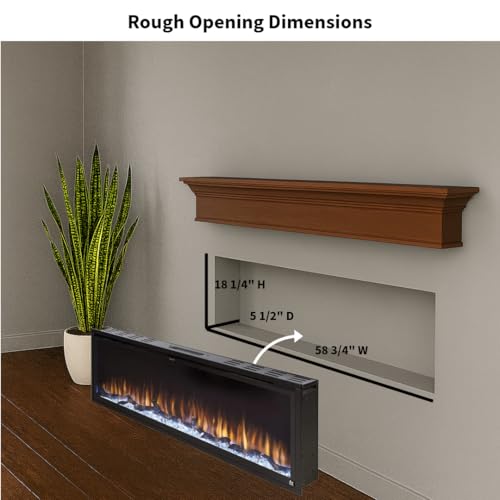 60-Inch Recessed Smart Electric Fireplace with WiFi and Heater