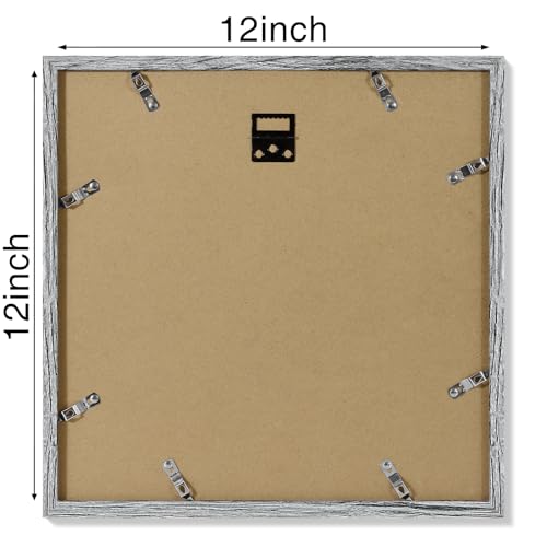 Grey 12x12 Picture Frames Set of 4 Wall Mount Display Vittanly
