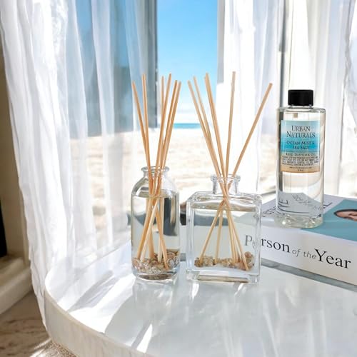 Ocean Mist & Sea Salt Reed Diffuser Set with Essential Oils and Seashells