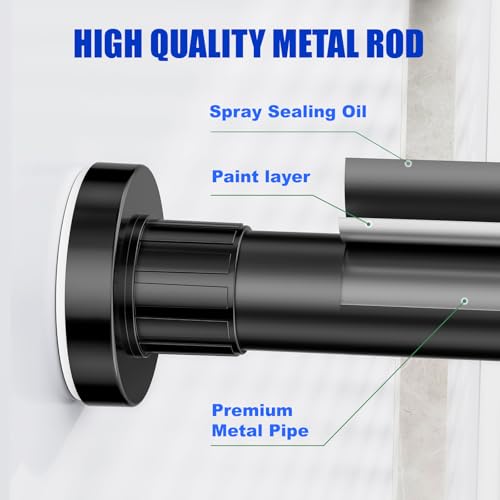 Ausemku Adjustable Shower Curtain Rod 32-80 Inch Heavy Duty Spring Tension
