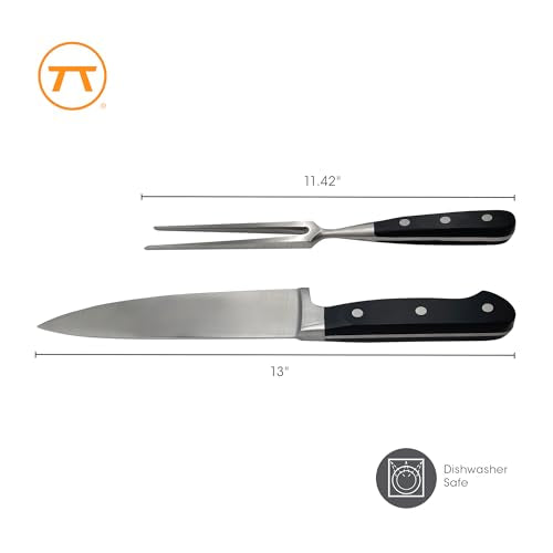 Outset Stainless Steel Carving Set - Chef's Carving Knife & Meat Fork