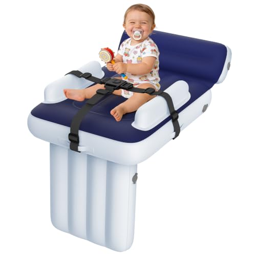 Inflatable Toddler Airplane Bed - Portable Kids Travel Bed with Cup Holder
