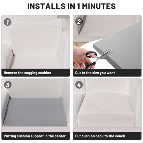 Sofa Cushion Support Pads for Sagging Couch Seats - 20x20x2 Inch, Set of 3