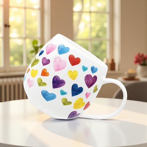 Glen Mila Cute 11oz Heart Pattern Bone China Coffee Mug