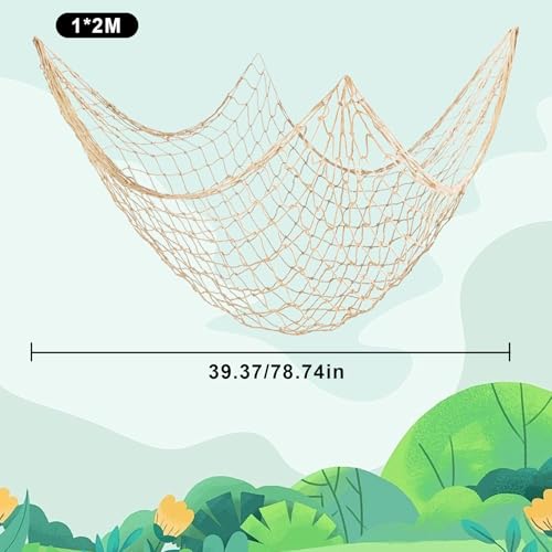 2 Pack Nautical Decorative Fishing Net, 80 x 40 Inch Ocean Party Decor