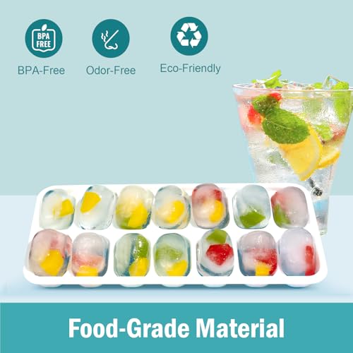 Silicone Ice Cube Trays with Lids, 3-Pack Stackable Easy Release Molds