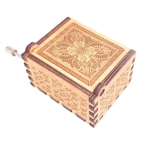 Engraved Wooden Hand Crank Music Box - Song of Storms Melody