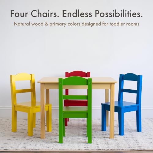 Toddler Table and 4-Chair Set - Sturdy Wood Activity Furniture for Kids