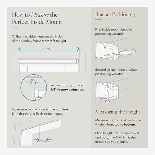 2" Cordless Faux Wood Blinds - Room Darkening PVC Window Treatment, 22"W x 36"H, Basic White