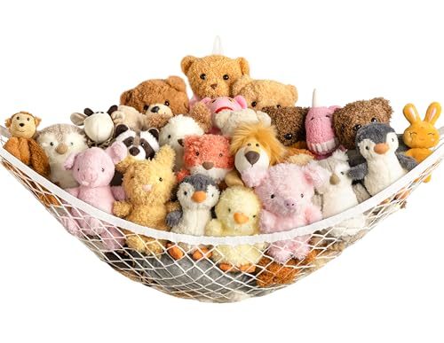 Large Corner Stuffed Animal Storage Hammock - Plush Toy Net Organizer