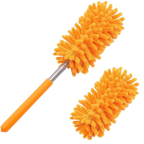 Extendable Microfiber Duster with 10-29" Pole & 2 Washable Heads