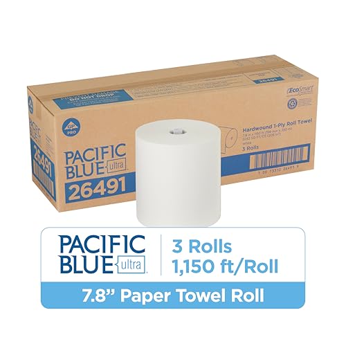 High-Capacity Commercial Paper Towel Rolls, White, 8-Inch x 1150 Ft (3 Pack)