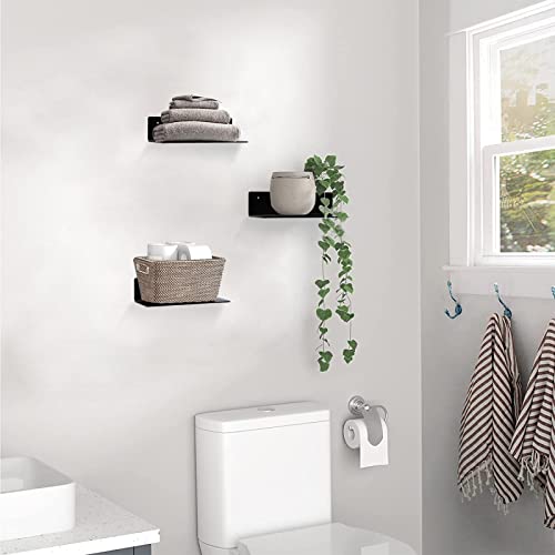 9-Inch Acrylic Floating Wall Shelves, Set of 2 Adhesive Display Ledges