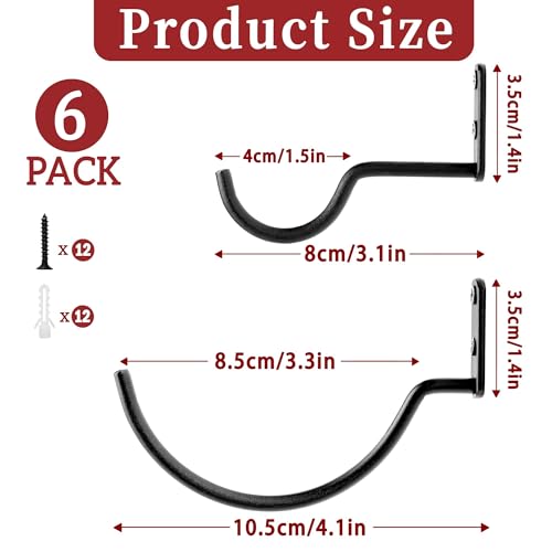 Wall Mounted Wine Rack - 6-Piece Metal Hanging Bottle Holder Set