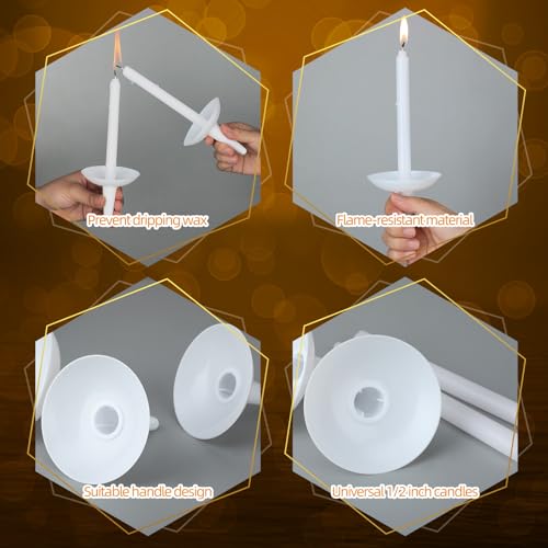Reusable Plastic Candle Drip Protectors - 50 Pack Bulk Vigil Candle Holders