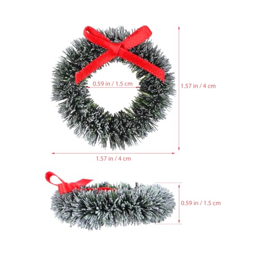 Mini Christmas Wreaths 20 Pcs Artificial Holiday Decorations with Red Bows