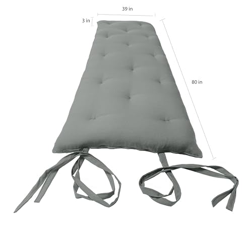 Twin Size Traditional Japanese Floor Futon Mattress, 3-Inch Thick Gray Mat