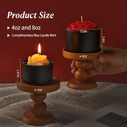 4oz Black Candle Tins with Lids - 12 Pack for Candle Making