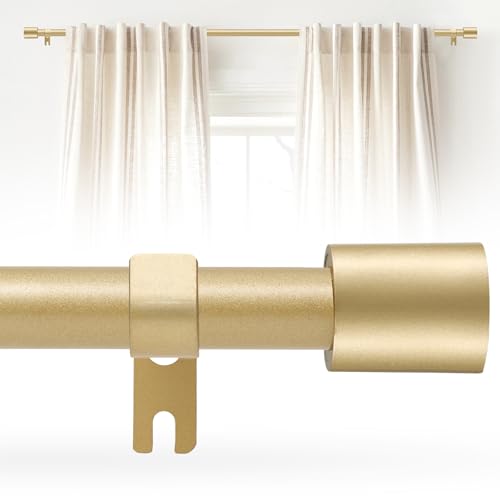 Gold Adjustable Curtain Rod for Windows, 28-48 Inch Heavy Duty 5/8 In
