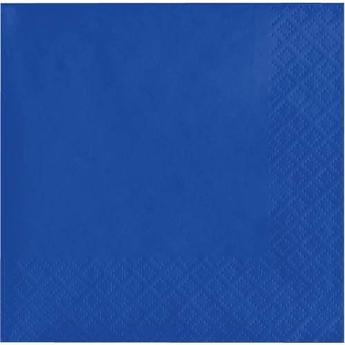 Creative Converting 50 Cobalt 3-Ply Touch of Color Beverage Napkins 5" x 5"