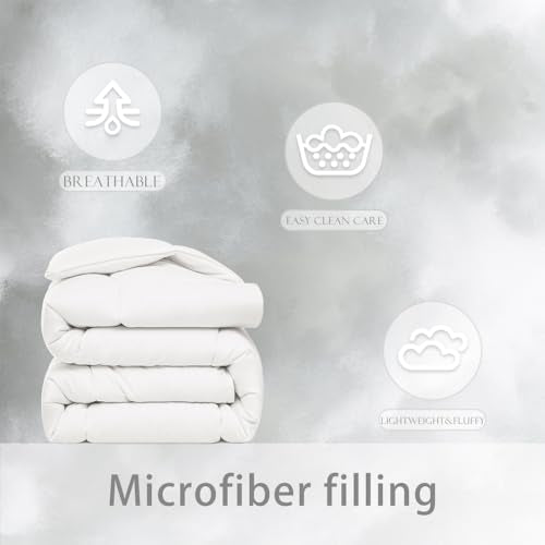Queen Lightweight Duvet Insert - Soft Peach Skin Fabric, 250GSM Microfiber, OEKO-TEX Certified