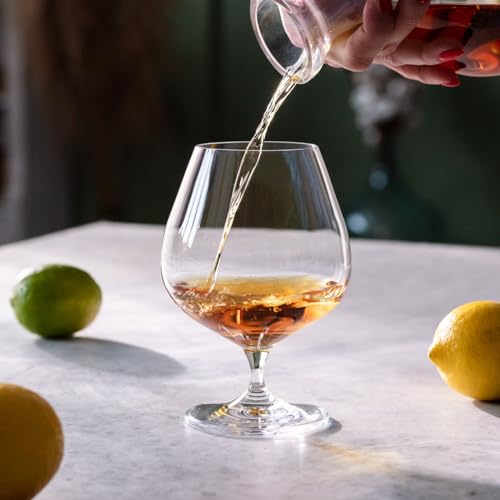Krosno Cognac Glasses Set of 6, 18.6 oz, Elegant Lead-Free Crystal