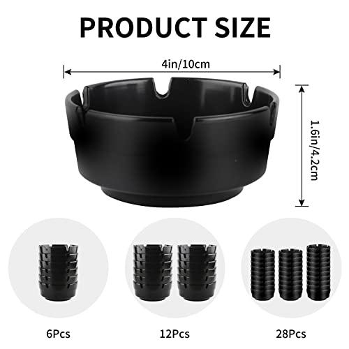 6-Piece Stackable Plastic Ashtray Set for Indoor and Outdoor Use