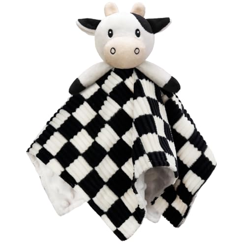 Baby Security Blanket Lovey Cow for Boys Girls 14 Inch