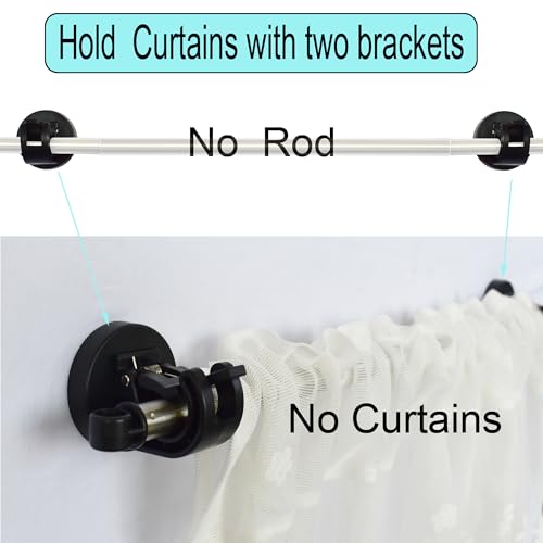 Magnetic Curtain Rod Brackets - No-Drill Holders for Ferrous Surfaces (2 Pack)