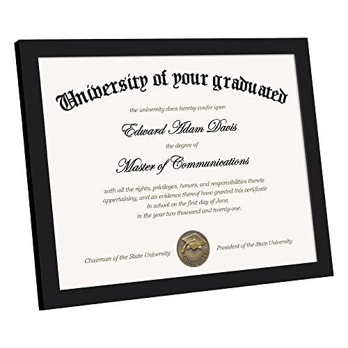 8.5x11 Glass Certificate Frame Set - 5 Pack Black Diploma & Document Display