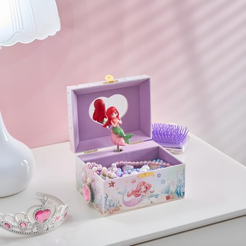Musical Mermaid Jewelry Box for Kids with Spinning Doll