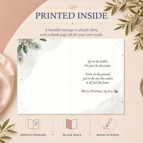 AIROW Silver Christmas Card Gift for Husband – Holiday Greeting Note Card