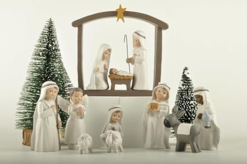 Ivory White Nativity Set 12-Piece Holy Family - MeritMode Christmas Figurines