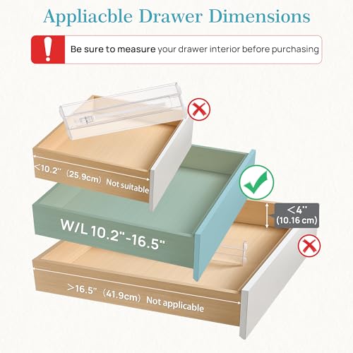 Adjustable Drawer Dividers 12 Pack Clear Plastic Expandable Separators