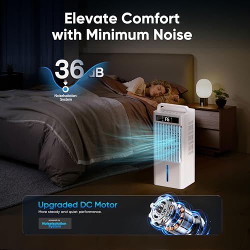 Portable Evaporative Air Cooler 4-in-1 Swamp Cooler with 3-Gal Water Tank