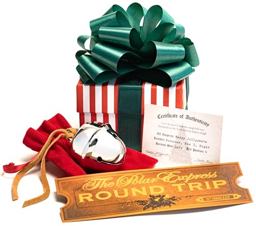 Christmas Sleigh Bell Gift Set with Round Trip Ticket and Certificate