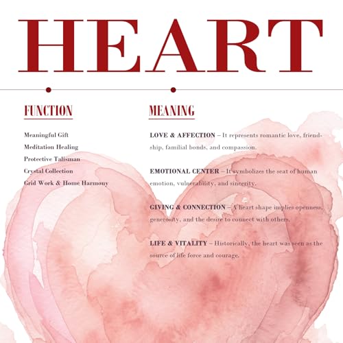 Heart-Shaped Healing Crystal Worry Stone for Meditation and Chakra Balancing
