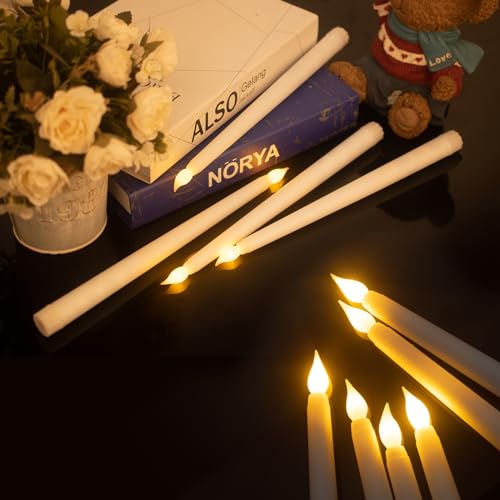 Bazayona 36pcs Ivory 11 inch Flameless LED Taper Candles Battery Operated