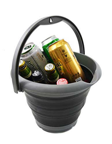 SAMMART 5L Collapsible Plastic Water Bucket - Portable Foldable Water Pail for Camping, Fishing & Outdoor Use