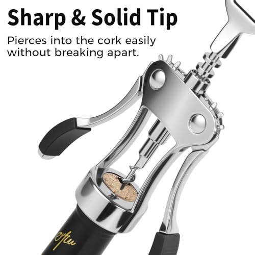 TKSDWBLTY 10-Pack Stainless Steel Wing Corkscrew Wine Openers with Bottle Opener
